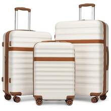 PP Hardshell Luggage 20 24 28 Inch Carry On Cabin Suitcase Expandable TSA Lock 360 Spinner Wheels Lightweight 3 Piece Set Check In Travel Holiday - Milky - View 13