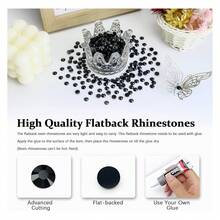 4500PCS Resin Flatback Rhinestone, 2mm 3mm 4mm 5mm 6mm Solid Black Flatback Rhinestones For Tumblers, Nails Art, Mugs, Bottles, Craft Dration, Loose Bling Glitter Gem Stone - 多色135 - 查看 2