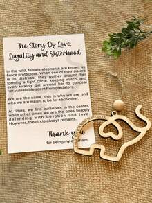 1 pieza/2 piezas Tarjeta de con elefante, regalo de elefante con una historia de amor y lealtad, colgante de elefante de hermandad y , adecuado para mujeres, mejor regalo de para hermanas y amigas, regalo de Año Nuevo, regalo de cumpleaños de San Valentín - Multicolor - Ver 3