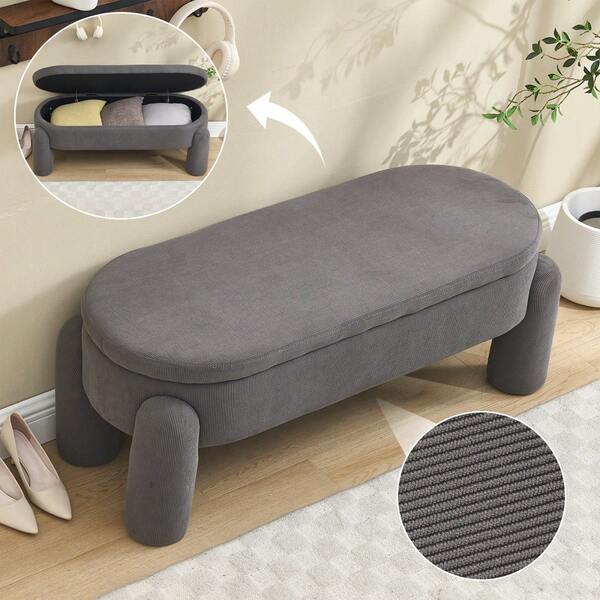 Stylish And Modern Storage Bench For Bedroom, Closet, Entryway And Living Room With Storage Space, High-Quality Chenille Fabric With Solid Wood Frame, Non-Slip Bench (Beige)