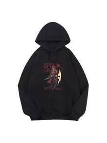 Marvels Genuine Authorized Captain Americas Spider-Mans Printed Hoodie Men's And Women's Loose Plus Size Street Tops LAWS - màu đen - Xem 7