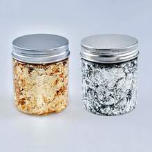 1/2/3瓶装金属箔片，金、银、铜色，树脂用金箔片，仿金箔片，金属箔，可用于美甲、绘画、工艺品、史莱姆和树脂首饰制作