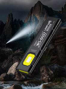 مصباح LED قابل للشحن عبر USB مع مشبك للقبعة، مصباح يدوي صغير محمول، مصباح جيب، مصباح عمل بغمر الضوء مع مغناطيس، مناسب للتخييم والمشي لمسافات طويلة، معدات التخييم، ضروريات التخييم - الأسود - مشاهدة 3