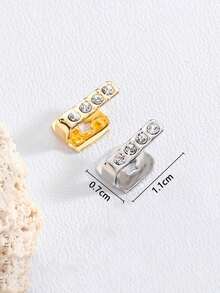 1pc Hollow Copper Zirconia Stone Women's Tooth Jewelry, Shiny Gold Tooth For Music Festival, Party, Couples Gift - Multicolor - View 10