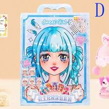1pc Princess Makeup Coloring Set, Cartoon Dress-Up Stickers, Includes Drawing Pad And Sticker Sheets, DIY Creative Gift - Multicolor - View 6