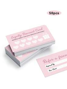50pcs Double-Sided Recommendation & Member Discount Cards - Multipurpose Reward Cards Suitable For Small Businesses, Retail Stores, Cafes, Salons And Service Providers (Ideal For Customer Retention And Behavior Incentives)
