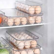 1pc Multi-Size PET Egg Storage Rack, 24/21/14/12 Slots Transparent Refrigerator Egg Organizer, Stackable Egg Protection Container, Suitable For Pantry, Fridge, Kitchen - Clear - View 7