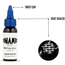 Botellas de tinta negra triple Color Co, adecuadas para tiendas de tatuajes - Negro - Ver 2