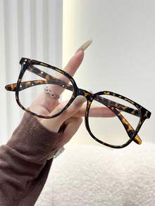 1pc Women Plastic Square Full Frame Multicolor Flat Lens Modern Simple Style Popular Design Casual Clear Glasses Combination For Business Casual,Office,Outdoor,Street Snap,Office Outfit Fashion Accessories
