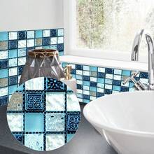 20pcs Mosaic Tile Stickers, Thick PVC Wall Decals, Waterproof And Oil-Proof, Suitable For Bathroom, Kitchen Backsplash