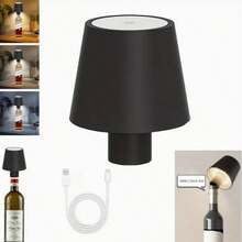 Paralume per bottiglia senza fili con luce, lampada a bottiglia LED dimmerabile, adatta per bottiglie, lampada a bottiglia a 3 temperature di colore ricaricabile, adatta per bar/casa/club/taverna, illuminazione per la casa, illuminazione per taverna, illuminazione di moda, lampada moderna, costruzione durevole, plastica e metallo, controllo touch, luminosità regolabile, decorazione per la casa, per feste - Multicolore - Visualizzare 12