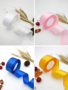 4/2/1PC Colored Satin Ribbon, 4cm Satin Ribbon Pink Ribbon, Versatile 22m Roll Rose Bow Making Ribbon Cake Christmas Holiday Decoration Ribbon, Lace Ribbon Fabric Satin Ribbon, For Festive Decor, Crafting, And Gift Wrapping, Multi-Use Polyester Ribbon For Creative Crafting, Sewing, Cake Decor & Festive Embellishment - Multicolor - View 38