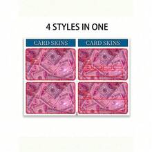 1pc Pink Glitter Money Bill Design Debit/Credit Card Skin Sticker, Creative PVC Anti-Fingerprint Durable Card Cover Decor For Bank Card, ID Card, Access Card, Gift,Back To School,School Supplies - Nhiều màu - Xem 4