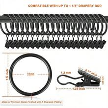 30 Pack Shower Curtain Rings Drapery Curtain Clips Strong Metal Decorative Drapery Window Curtain Ring With Cli...