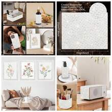 FULZTET Bling Sheet Self Adhesive, 2 Mm Sticky Gem Sticker Crafts, Pink Sheet Adhesive, Glitter Sticker Car Arts Wedding Party Decoration, 9.4x. 9 Inch - White Pearl + Ab Rhinestone - View 1