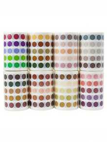Colorful Polka Dot Washi Tape Stickers, Pre Cut Film. Suitable For Diy Scrapbooking, Cards, Photo Albums, Water Bottles, And Envelope Gift Sealing Decorations