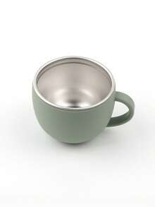 A Baby Silicone 304 Stainless Steel Learning Drink Cup, Breakfast Cup, Portable With Handle, Drop Resistant Milk Cup