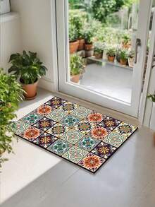 1入組矽膠廚房地墊，彩色印花廚房地墊，輕盈奢華風格，緩震抗疲勞，吸水速干防滑廚房墊和地毯，簡單的矽膠軟墊，適用於廚房、浴室、入口、洗衣房等場所，房間裝飾 - 彩色 - 查看 6