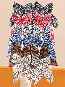 12件套多色豹纹蝴蝶结发夹组合，波点俏皮款、格子复古款、花卉浪漫款，一应俱全 - 适合女孩和女士，无论是约会、派对还是外出，都能让您更加美丽动人。颜色随机，发夹、发卡、头饰、女士发饰、花朵发夹、发卡 - 彩色 - 查看 7