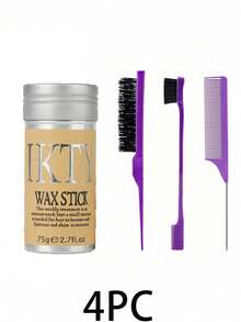 4PCS Hair Wax Stick/1PC Hair Wax Stick & Styling Comb Set – Non-Greasy Hair Finishing Wax For Edge Control, Flyaway Hair, And Smooth Styling. Includes 1 Hair Wax Stick, 1 Edge Brush, 1 Detangling Comb, And 1 Tail Comb For Hairline Shaping And Sectioning. Strong Hold, Soft Texture, Easy To Apply And Wash Off. Perfect For Daily Hair Care, - 75g - View 10