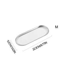 1pc/3pcs Gold Eid Mubarak Oval Stainless Steel Tray, Drink Coaster, Desktop Organizer, Metal Plate For Dessert, Snack, Jewelry - Multicolor - View 16