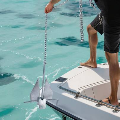 Anchor Kit, 8.5 LBS Hot-Dipped Galvanized Steel Anchor With 7.9' Chain, 75' Rope And Two 0.4" Shackles, Marine Boat Anchor For Small Vessels Under 18', Seas, Rivers And Shores
