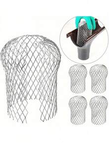 1/2pcs Heavy-Duty Downspout Protector Covers - Leaf Guard & Debris Blocker, Fit For Gutters, Foundation, Drainage Systems - Easy Installation, Clog Prevention, Residential/Commercial Use - Durable Construction, Gutter Protection, Mesh Design, Longlasting Durability, Gutter Guard, Property Maintenance - Multicolor - View 1