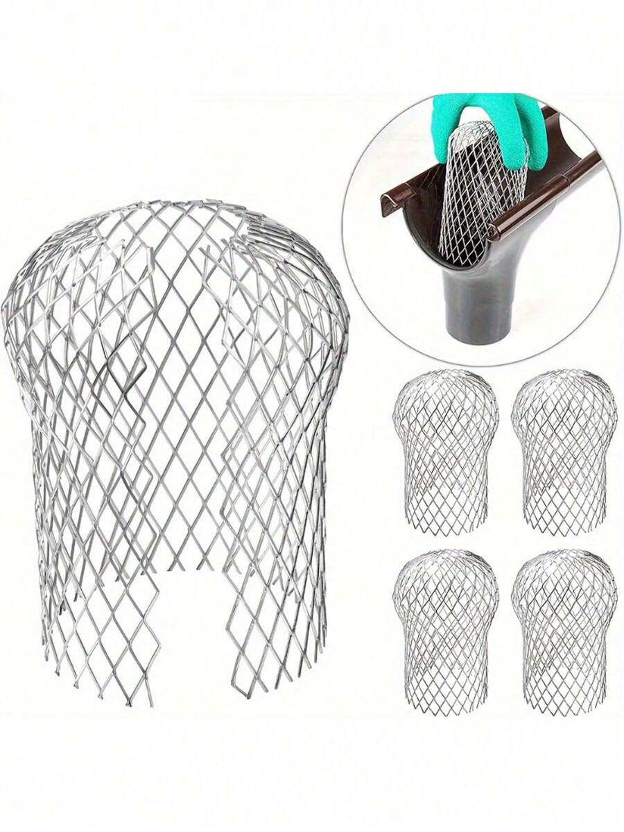 1/2pcs Heavy-Duty Downspout Protector Covers - Leaf Guard & Debris Blocker, Fit For Gutters, Foundation, Drainage Systems - Easy Installation, Clog Prevention, Residential/Commercial Use - Durable Construction, Gutter Protection, Mesh Design, Longlasting Durability, Gutter Guard, Property Maintenance - Multicolor - View 1