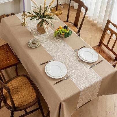 1 tấm khăn trải bàn họa tiết tuần lộc màu be và cà phê, khăn trải bàn thiết kế tối giản theo phong cách Bắc Âu, tấm phủ chống bụi bảo vệ bàn hình vuông, thích hợp cho nhà bếp, đám cưới, bàn cà phê, lý tưởng cho các sự kiện mùa hè và mùa thu, khăn trải bàn hình chữ nhật trang trí bàn - Những vật dụng thiết yếu cho năm mới - Làm quà tặng Giáng sinh