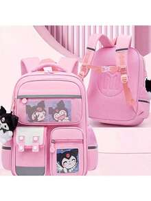 三丽鸥酷洛米多口袋背包 - 可爱的酷洛米主题，轻便单肩包，带多个隔层，适合装奖品和奖励 - 彩色 - 查看 4