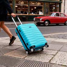 Valigie singole in materiale ABS per uomo e donna, valigie di vari colori e dimensioni, trolley, valigie con codice di