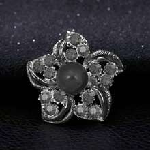 12pcs Lot Crystal Rhinestone Wedding Brooches Pins Bouquet Flowers{"Color_name":"Grayblack"} - xám đen - Xem 5