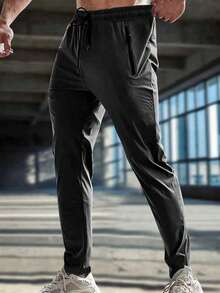 1pc Men's Sports Jogger Pants, Drawstring Waist, Suitable For Spring And Summer