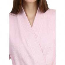 2026Womens Robe Cotton Kimono Bathrobe For Women Knee Length Terry Cloth Towel Robes For Women XS To 4X - Ice Pink+Small-medium - View 3