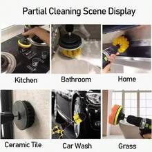 Electric Scrubber Brush Drill Brush Kit Power Drills Scrubber Brush For Carpet Glass Car Tires Nylon Brushes 2/3.5/4'' 2025 Hot - Multicolor - View 3