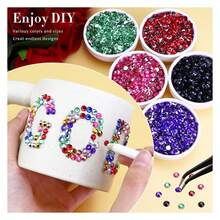 15 Colors 6000PCS 5MM Resin Flatback Rhinestones For Crafts Shoes Tumblers Mugs, SS20 Colorful Bedazzling Gems For Graduation Cap Dration Celebration Makeup With B7000 Glue Tweezers - 多色131 - 查看 2