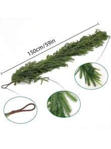 9英尺圣诞诺福克松树花环，逼真雪松花环，松树花环，适用于壁炉架、桌子、楼梯扶手、室内、室外圣诞装饰、婚礼花束、桌面装饰、新娘送礼会、情人节装饰、婴儿送礼会装饰、家居装饰、客厅装饰、餐桌、墙壁、花园、花环、卧室装饰等。