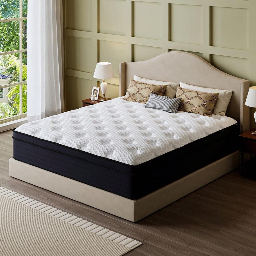 RWAEZYBLUX Queen Size Mattress: Full Specifications (10/12/14-Inch, Twin/Full/Queen/King), Each Crafted With Pocket Springs & Pressure-Relief Memory Foam - 12英吋 - 查看 1