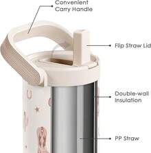 Pink Bow Stainless Steel Straw Lid Tumbler 30oz With Carry Handle For Women Girls, Insulated Travel Coffee Cup, Gift For Sports Outdoor Workout Christmas Birthday - 女牛仔 - 查看 2