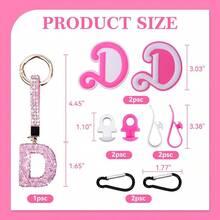 2PCS Silicone Alphabet And Pink Diamond Lettering Accessories For Bogg Bags - Customizable Fashion Jewelry For Personalized Backpacks Handbags And Purse Decorations - Ideal For School Travel And Daily Use - D - 查看 3