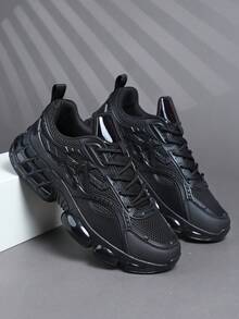 时尚休闲复古运动训练鞋，男士户外运动鞋，时尚男士运动鞋跑步鞋 - 黑色 - 查看 5