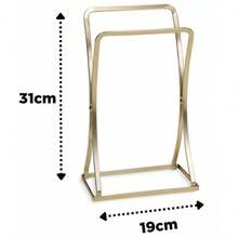 Porta Toalha Rosto Lavabo Pia De Banheiro Em Aço Dourado Luxo Arthi - Dourado - Visão 3