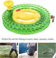 Carrete de Mosca con Línea, Carrete de Pesca Manual 2 En 1, Cuerda de Cometa con Carrete, Carrete de Pesca con Mosca Portátil Ultraligero para Ríos, Lagos, Bahías, Enrollador de Carrete para(Azul) - Verde - Ver 3