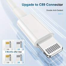 1/3pcs 3.3ft USB Charging Cable, USB To Lightning Interface, 2.4A Fast Charging, Long Charging Cable, Compatible With IPhone 12/11/11Pro/11Max/X/XS/XR/XS Max/8/7/6, USB Charging Cable Suitable For IPhone 11/12/13/14/6/6/6S/7/8 Plus/X/XR/Pro/Max, Also Can Be Used For PC, Headphones Charging And Data Transfer, Apple Phone Fast Charging Cable - White - View 8