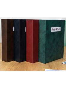 1本仿皮6英寸200页相册，卡片收藏册