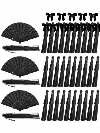 Set de 1/3/5/36/18/24/60 abanicos de mano para boda, incluye tarjeta de agradecimiento y bolsa de regalo, abanico de mano plegable azul con bolsa transparente y lazo, recuerdo de boda, regalo DIY, decoración del hogar, adecuado para obsequio de novia, regalo de dama de honor, artículo esencial para vacaciones, regalo de boda, regalo para maestros, regalo de despedida de soltera, regalo del Día del Maestro, presentación de baile, decoración de habitación, perfecto para fiestas, eventos y accesorio de verano