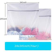 Laundry Mesh Bag - Heavy Duty Mesh Laundry Bags, Laundry Bags Mesh Wash Bag Washing - Supper Zipper Net Laundry Bag Travel, Lingerie, Sweater, Garment, Undergarment 424Inch*24Inch - 4xxl(24 inch*24 inch) - Xem 3