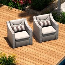 Outdoor Patio Furniture Set, 9/6/3/2 Piece Rattan Patio Furniture Set Lounge Chairs With Ottomans, Coffee Table, Plush Cushions Grey - Xám - Xem 10