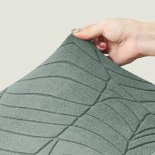 4 Stücke Plüsch Blatt Jacquard Stoff Stretch Vollabdeckung Relaxsessel Sesselüberwurf - 13# Bohnengrün - Übersicht 3