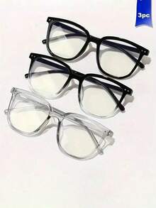 1/2/3 Pairs Anti-Blue Light Glasses - Fashionable Square Fake Glasses, Anti-Blue Light Computer & Gaming Glasses, Unisex Anti-Blue Light Glasses - Multicolor - View 10